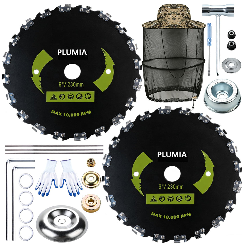 PLUMIA front view of dual blade pack showing product and adapter kit for easy purchase benefit