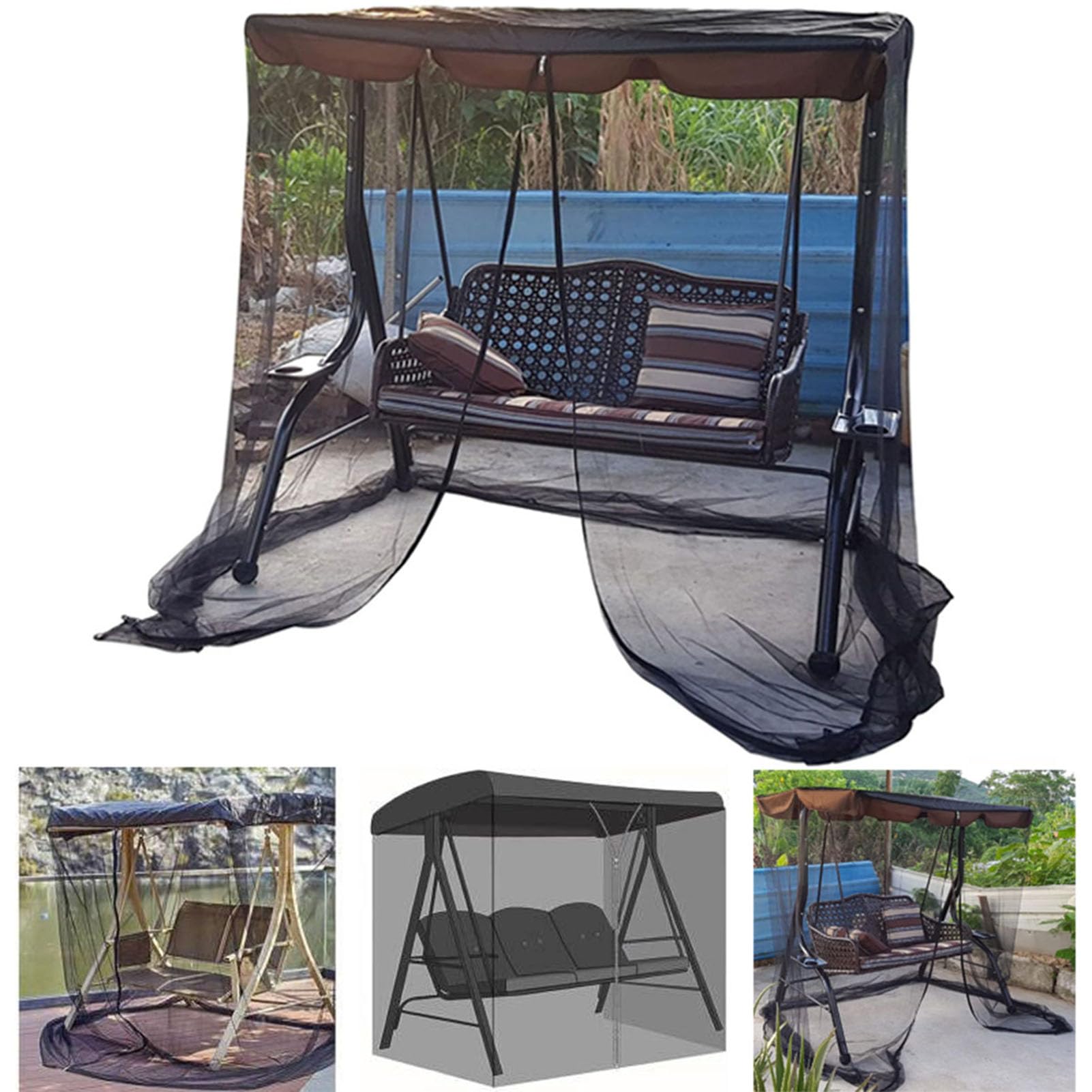 PLUSLEYSC front view showing full swing net protecting from insects
