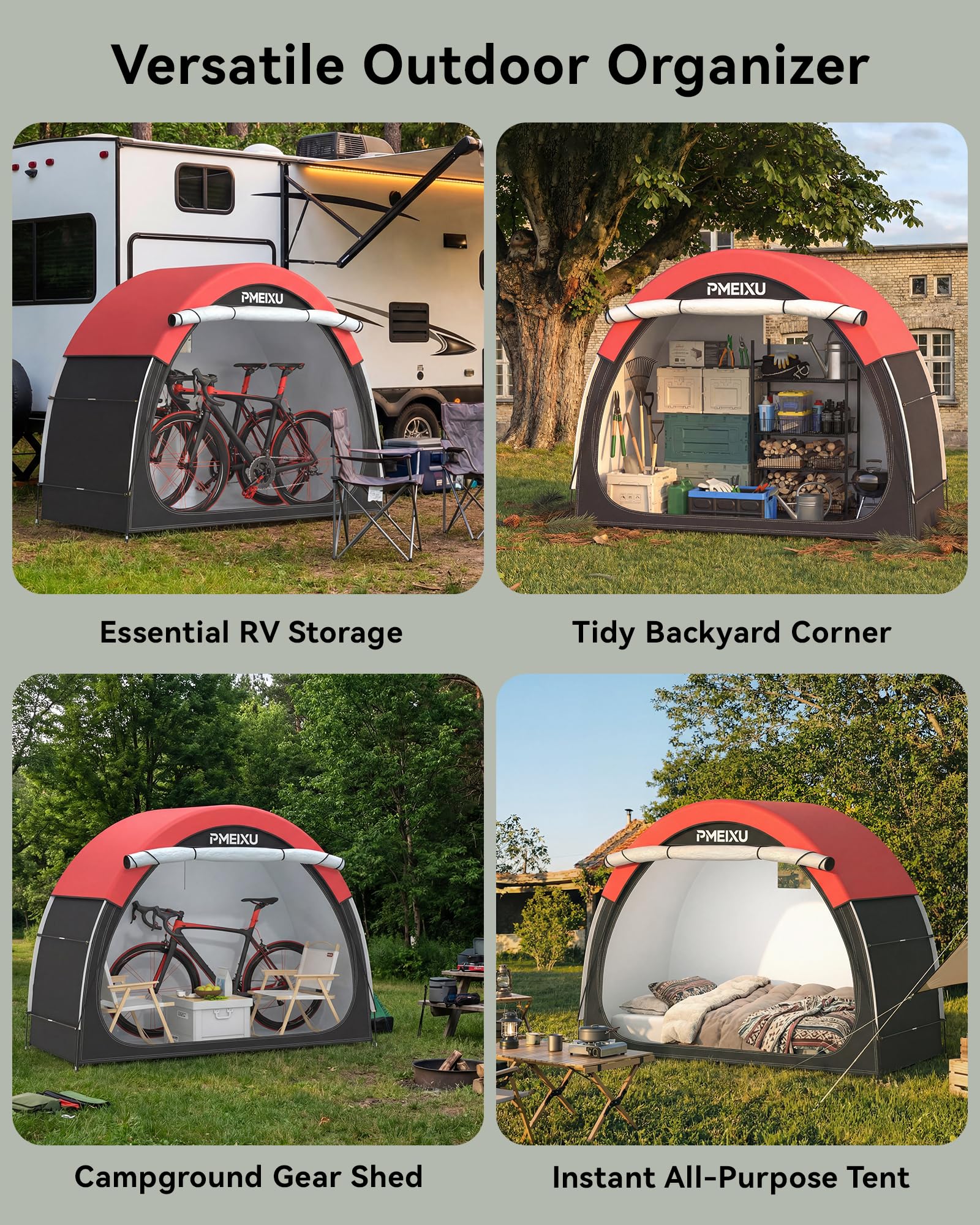 PMEIXU compact carry bag with folded tent for convenient transport