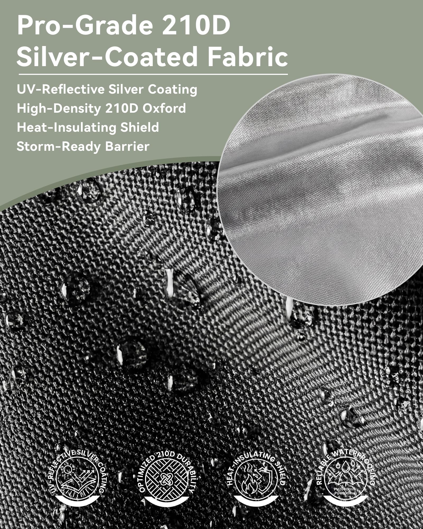 PMEIXU silver lining close-up for UV protection and heat reduction