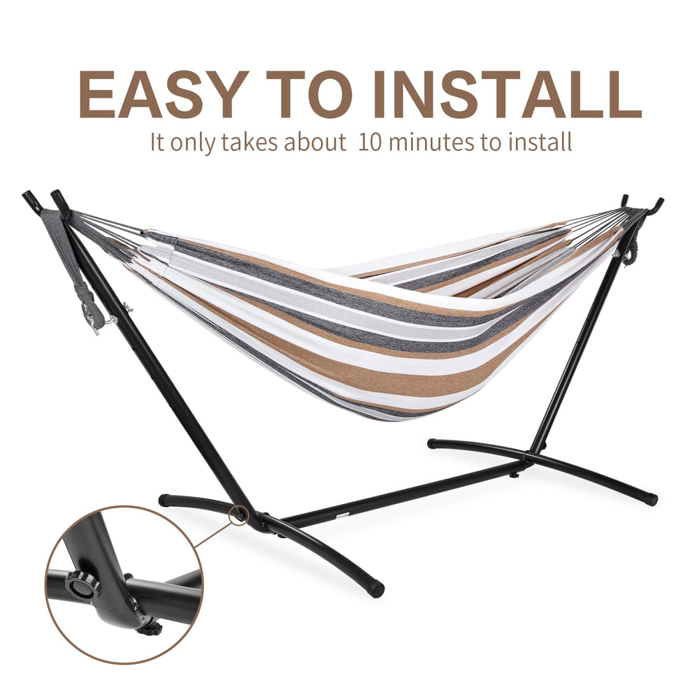 PNAEUT hammock next to chair showing size scale for space planning