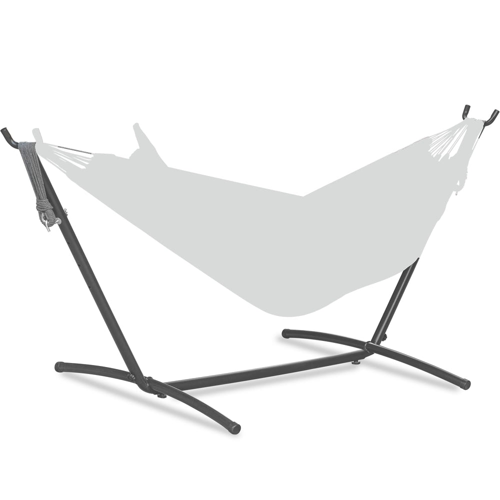 PNAEUT black stand front view showing sturdy frame and stable base for secure lounging