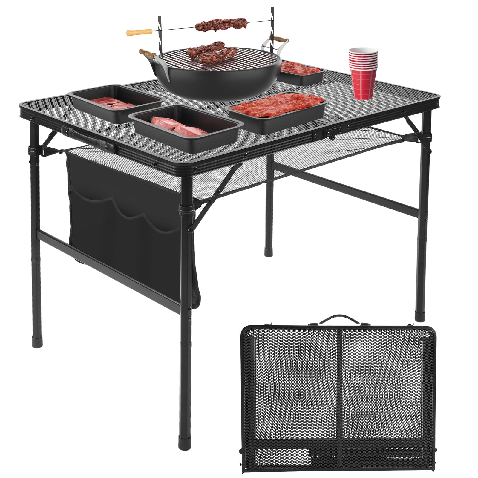 Pnbfhn front view folded table showing portability and quick setup benefit