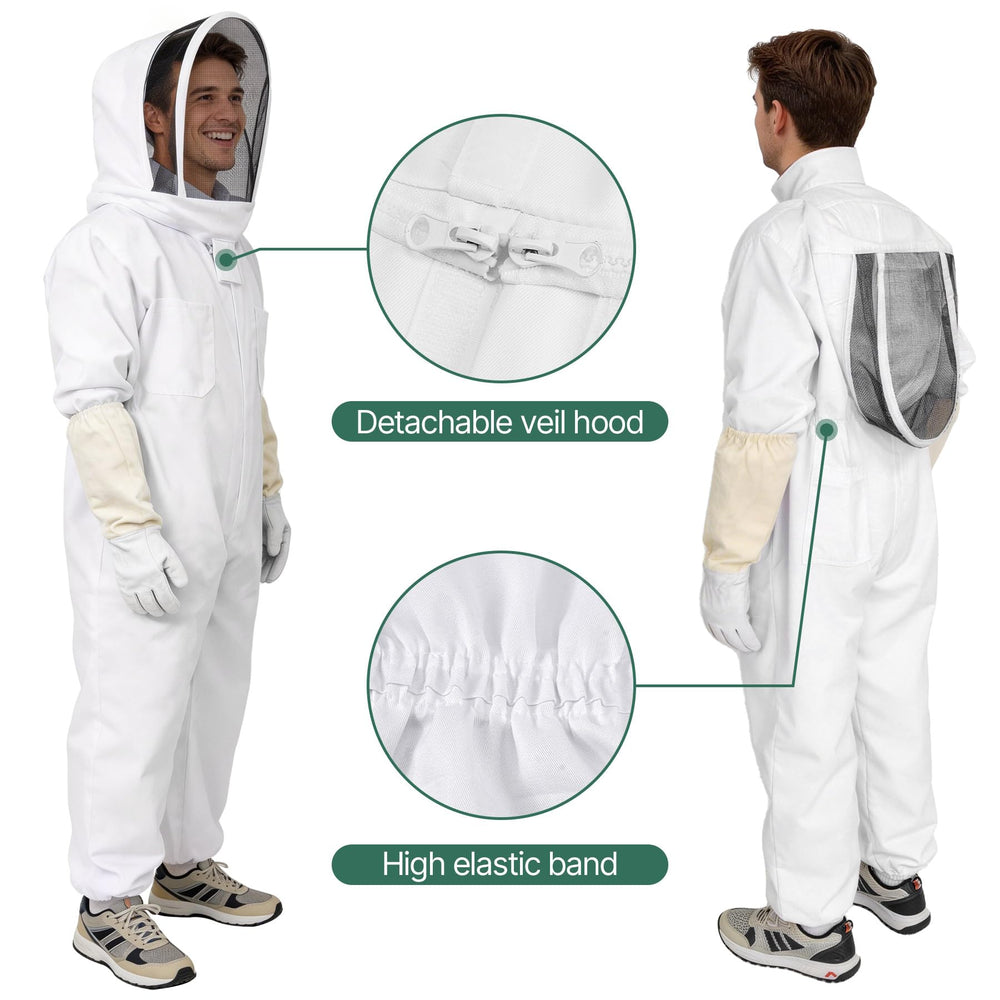 PNKKODW gloves overlapping sleeves for secure sting-proof coverage