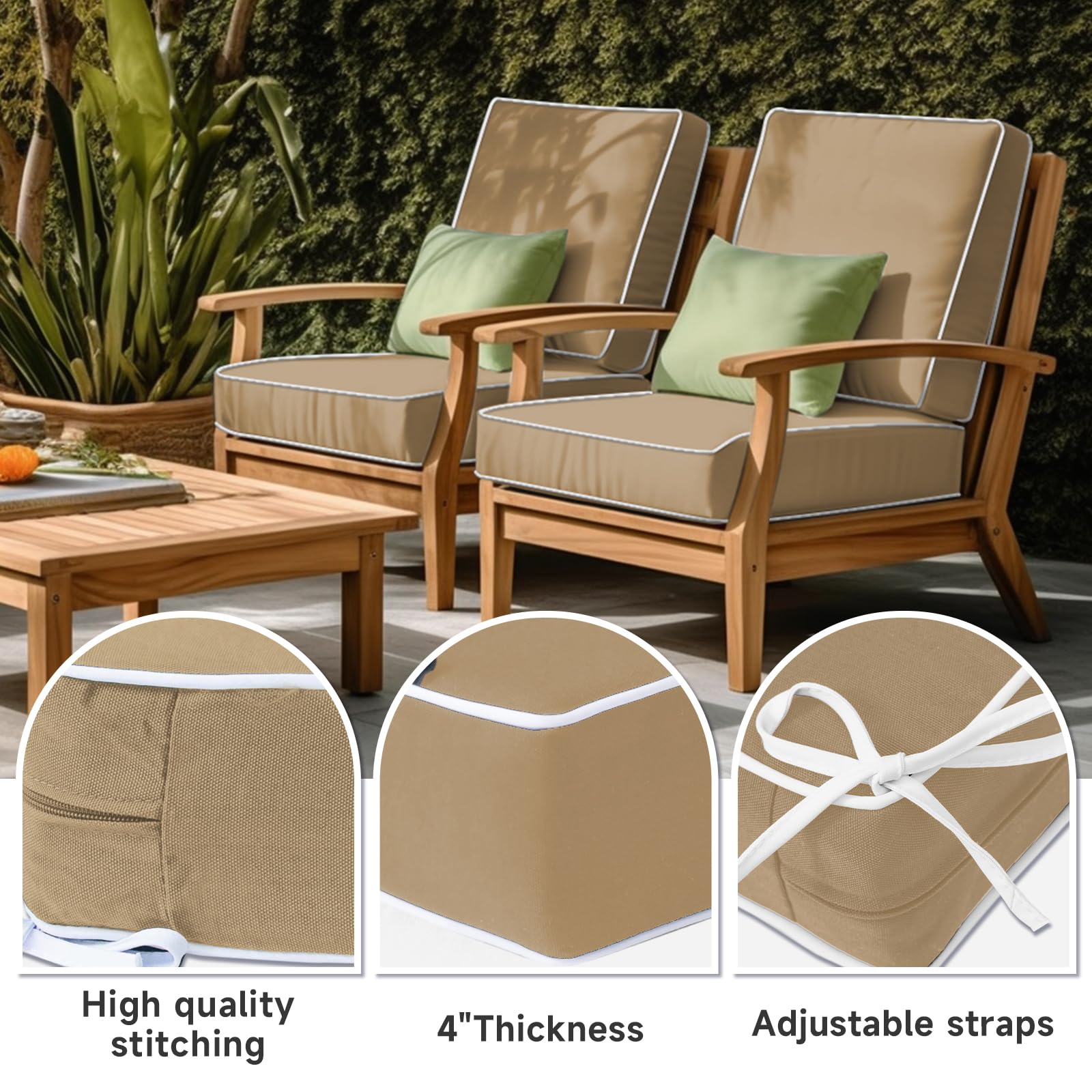 PNP FKJP cushion placed on patio chair demonstrating immediate comfort upgrade