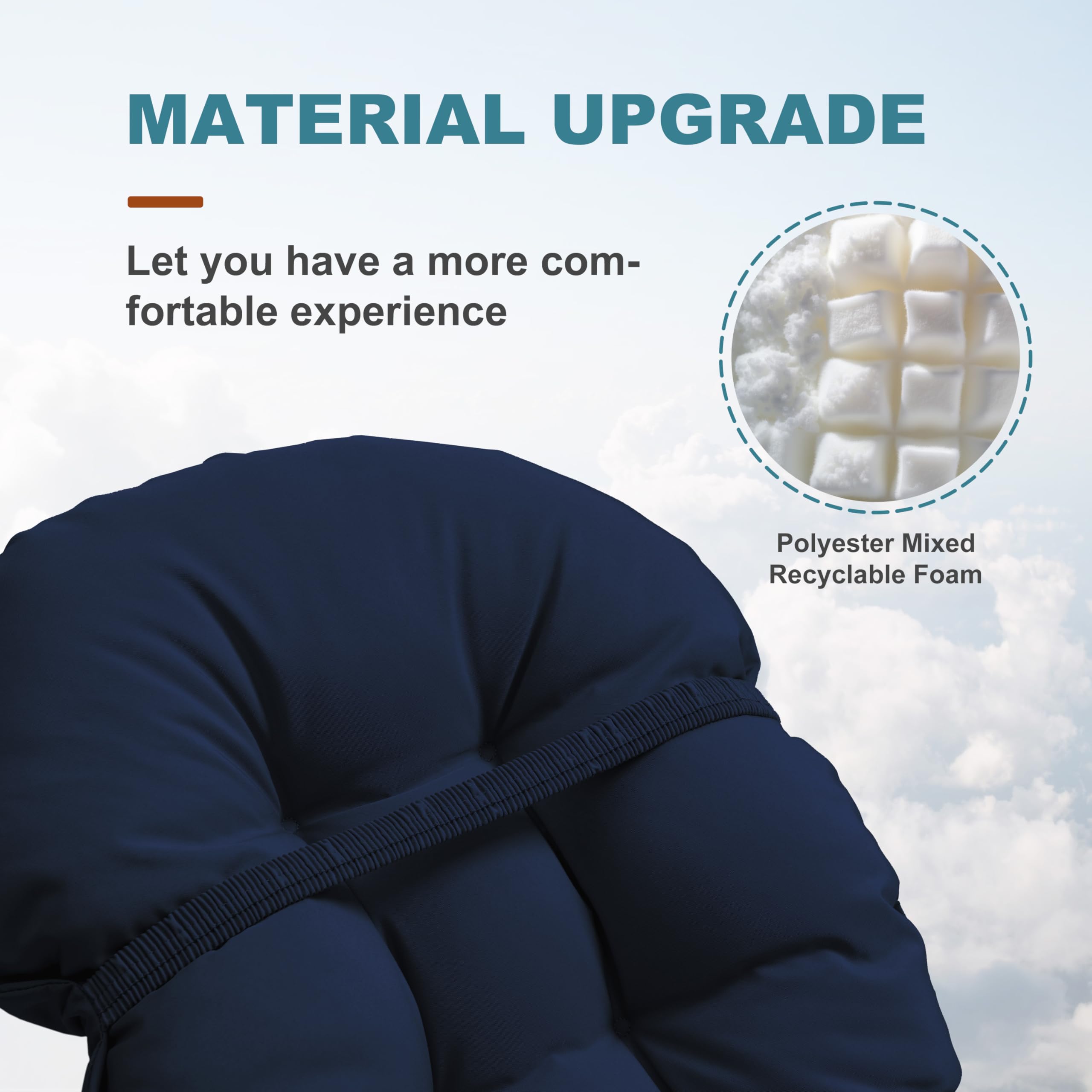 PNP HWJIAJU attachment ties and spring band visible to secure cushion to chair