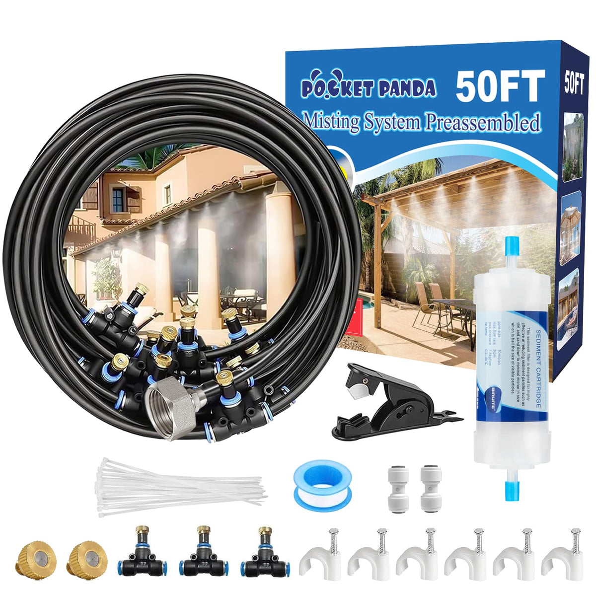 POCKET PANDA front packaging showing kit components and quick setup benefit