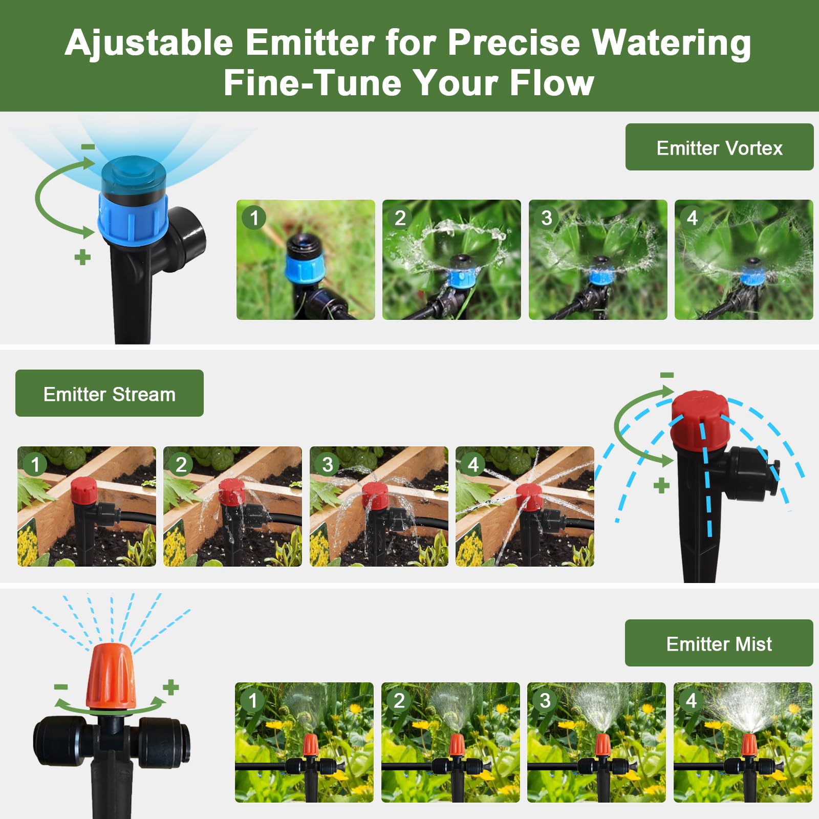 POCKET PANDA drip system installed in raised beds showing even watering benefit