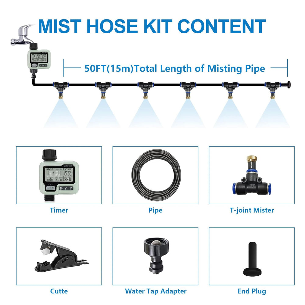 POCKET PANDA misting kit cooling a patio, comfortable outdoor environment during hot days