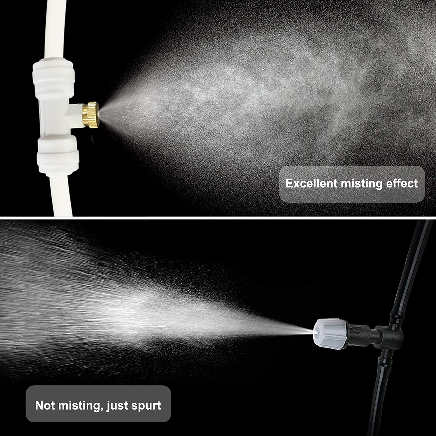 POCKET PANDA misting system under an umbrella demonstrating comfortable shade-area cooling