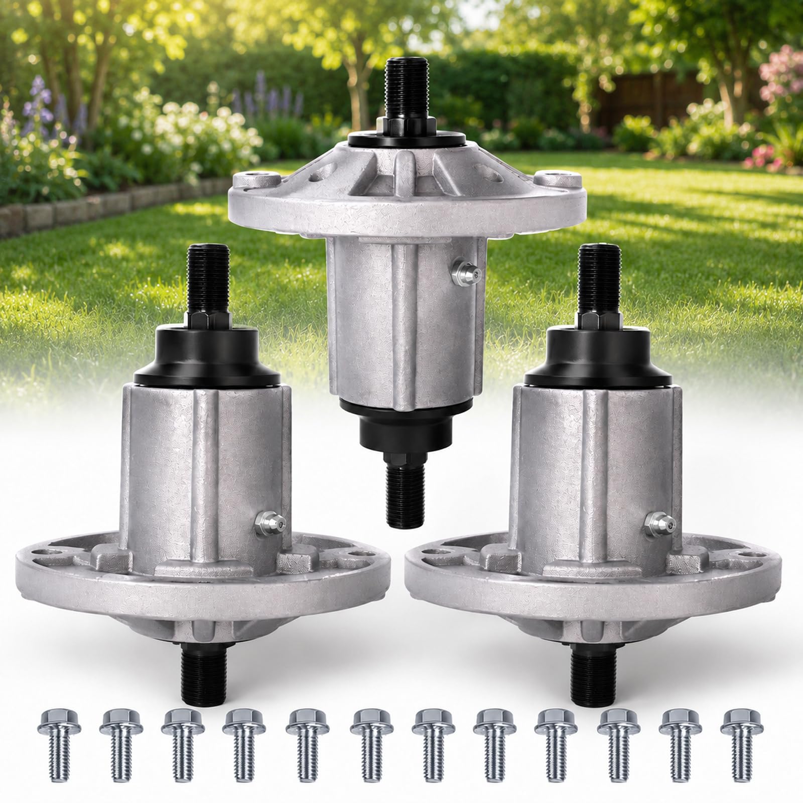 Podoy front spindle assembly showing mounting flanges and precise fit benefit