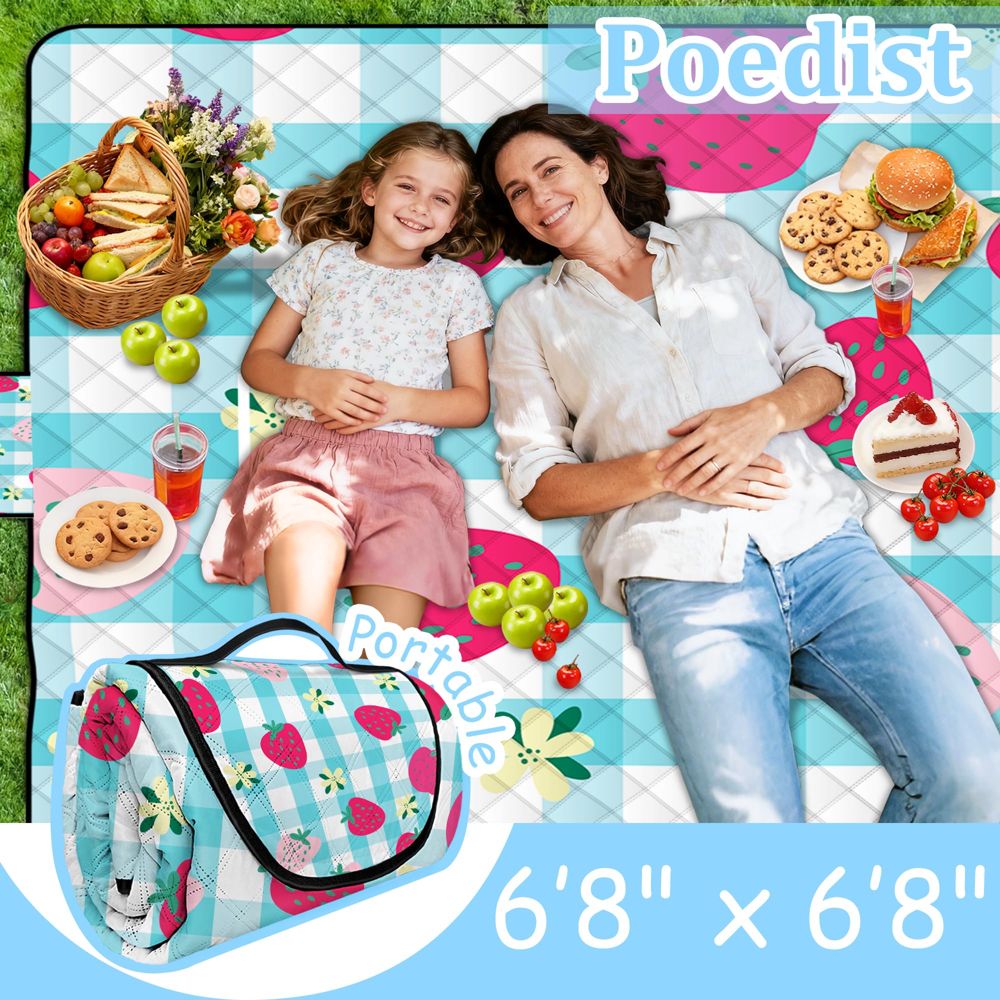 Poedist blanket packed in travel bag for hiking and festival convenience benefit