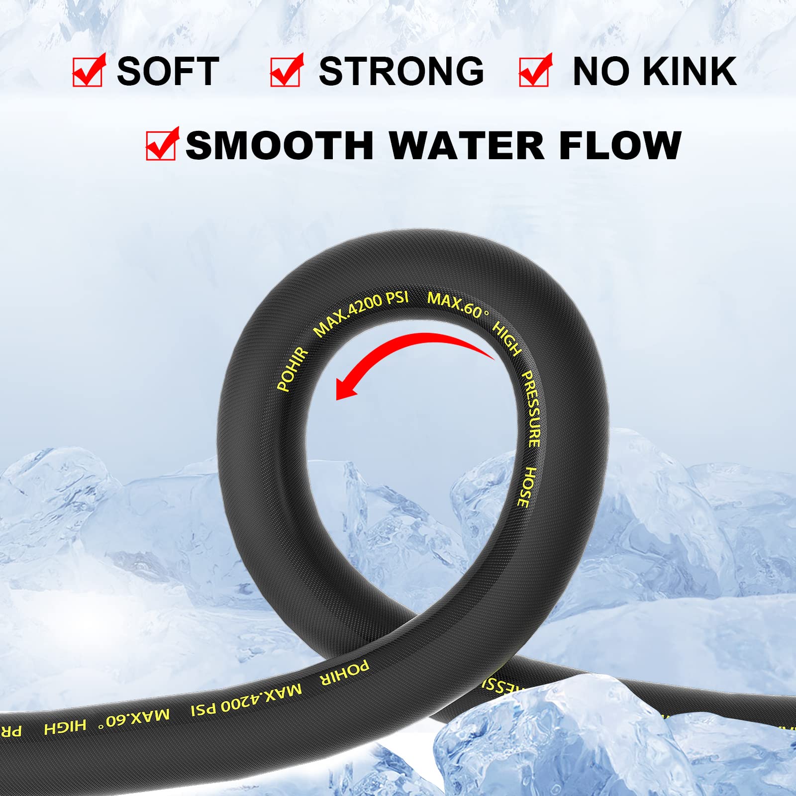 POHIR braided hose texture close-up showing reinforced durability