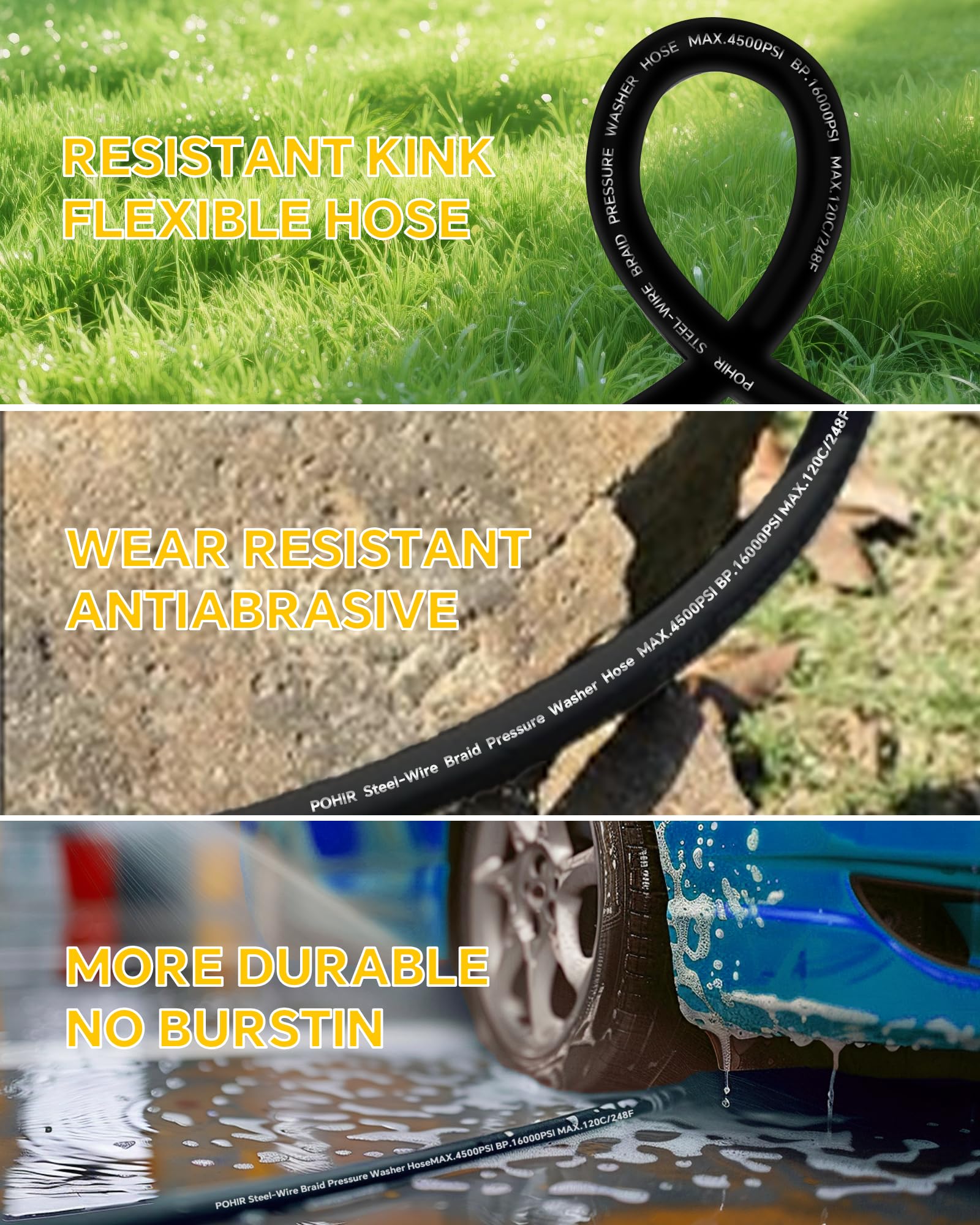 POHIR labeled hose fittings and markings for easy compatibility check