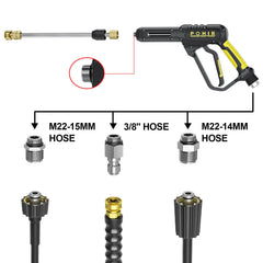 POHIR extension wand detail close-up highlighting 16-inch reach and secure connection