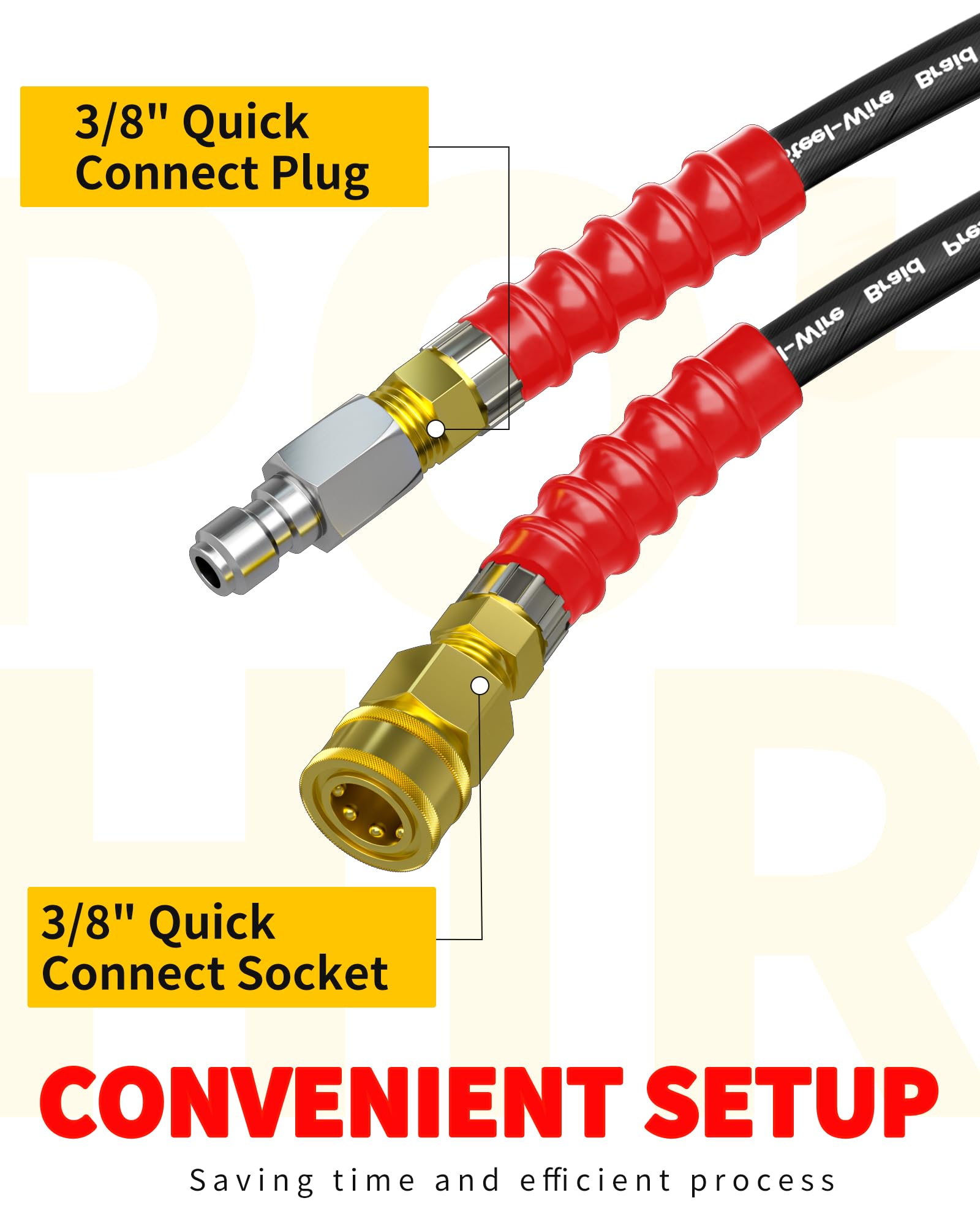 POHIR hose cutaway showing high tensile steel braid for reinforced strength