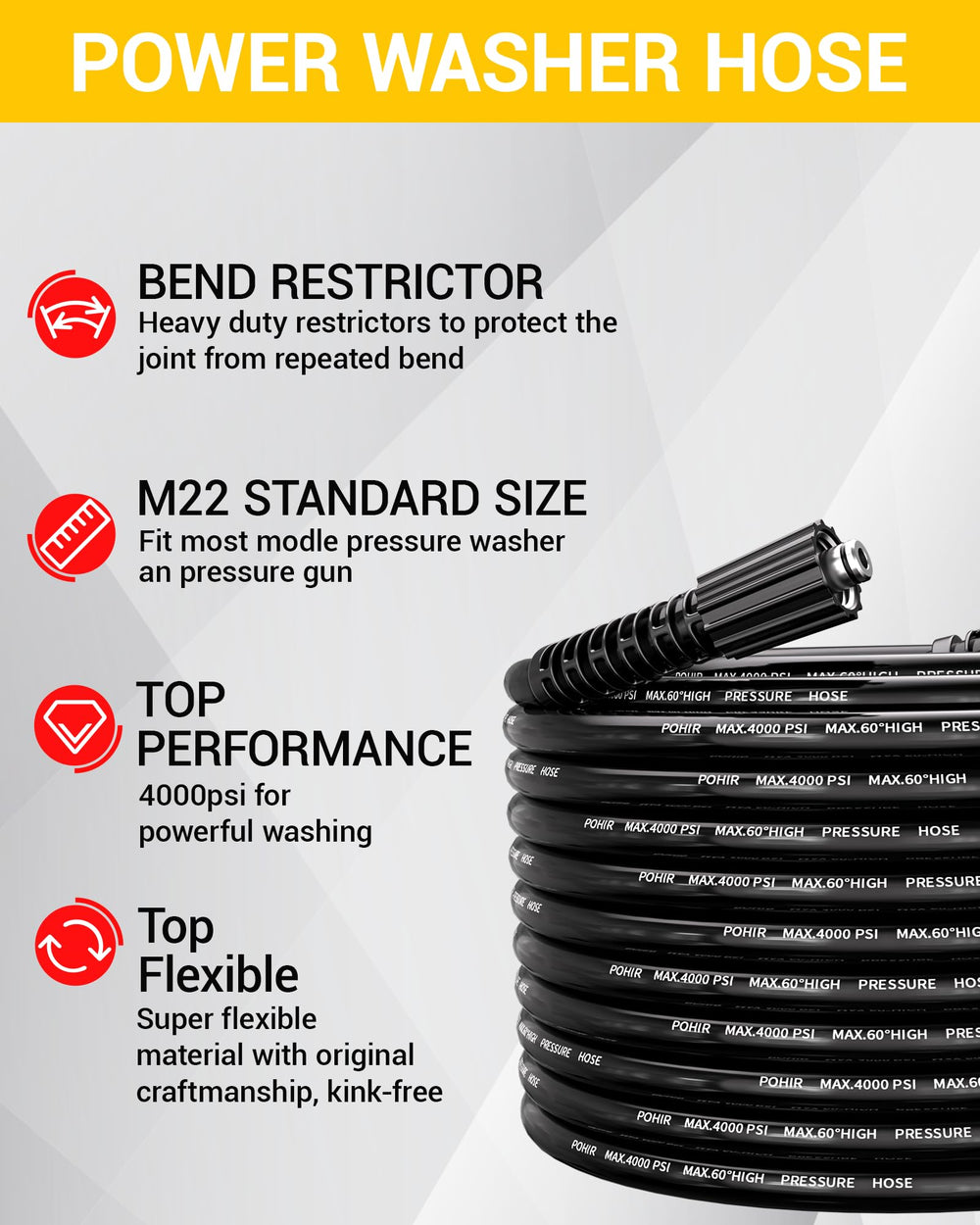 POHIR hose neatly coiled on garden reel offering tidy storage and quick access