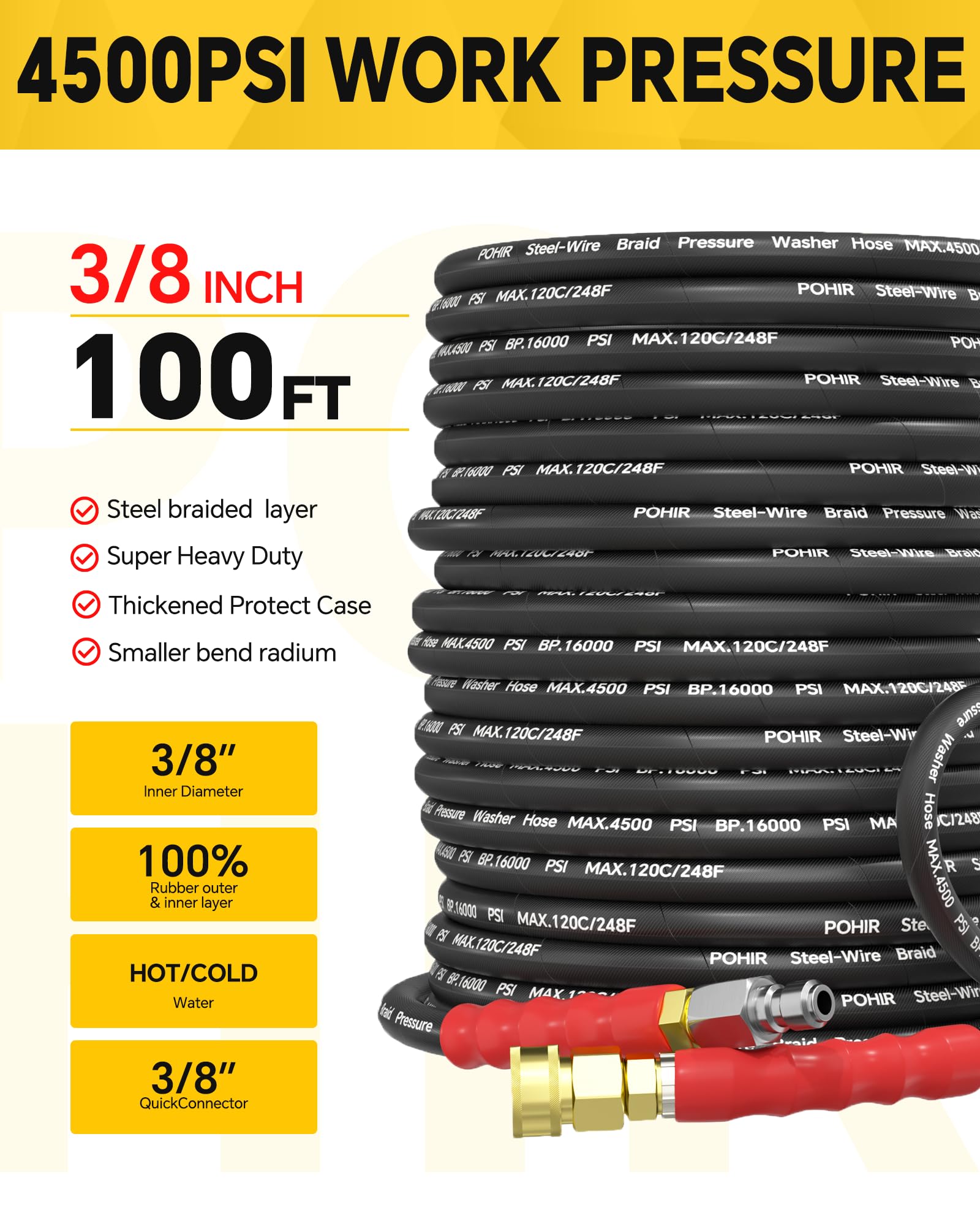 POHIR swivel quick-connect detail reducing twist and improving handling