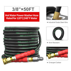 POHIR close-up of steel wire braid reinforcement providing strength and high-pressure safety