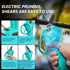 POIFL shears cutting hedge branch showing fast, smooth pruning