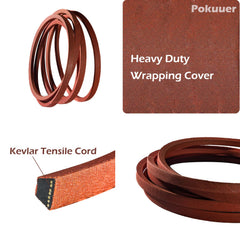 Pokuuer belt beside ruler showing 5/8 inch by 186.3 inch dimensions