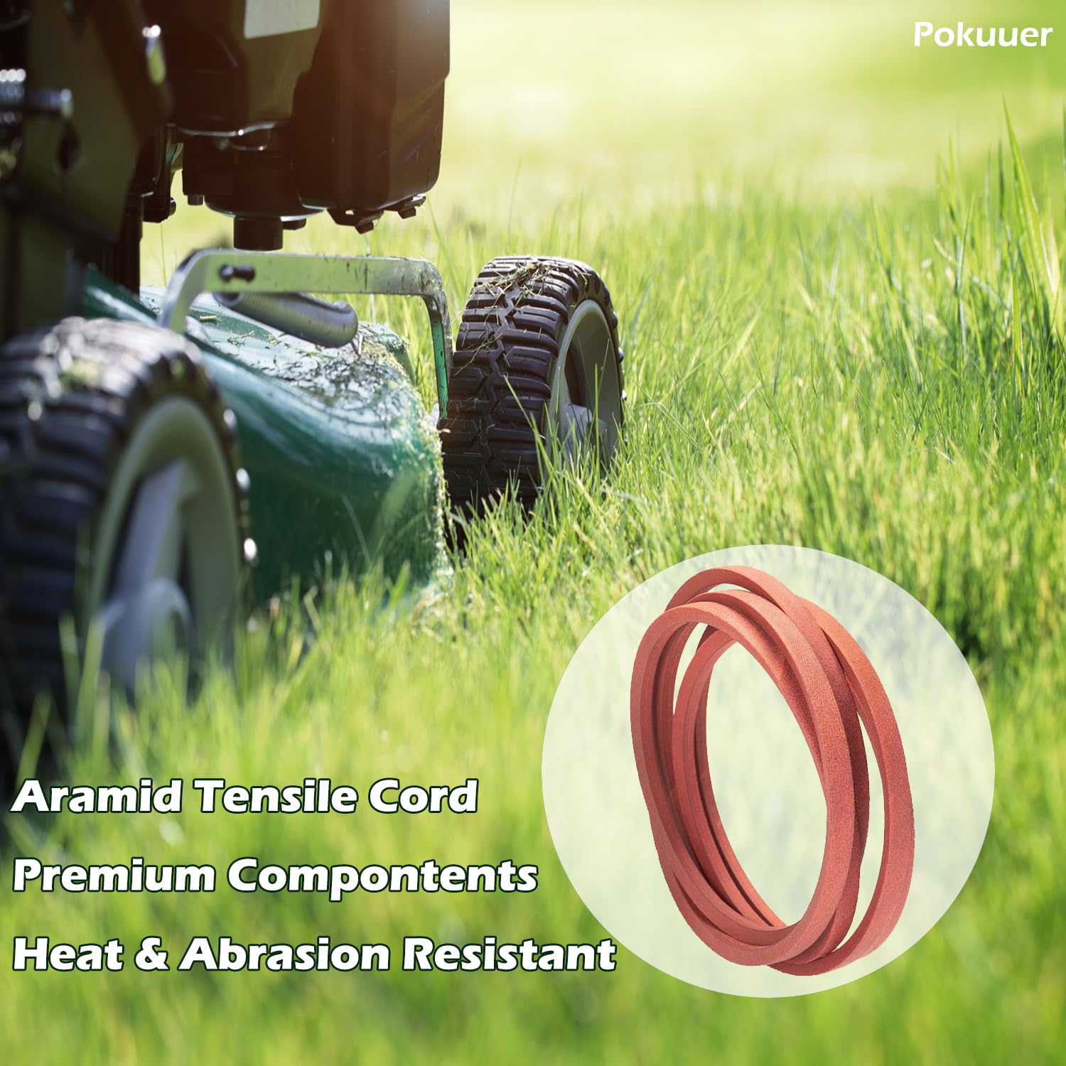 Pokuuer belt installed on a ZTrak mower ready to cut with improved longevity