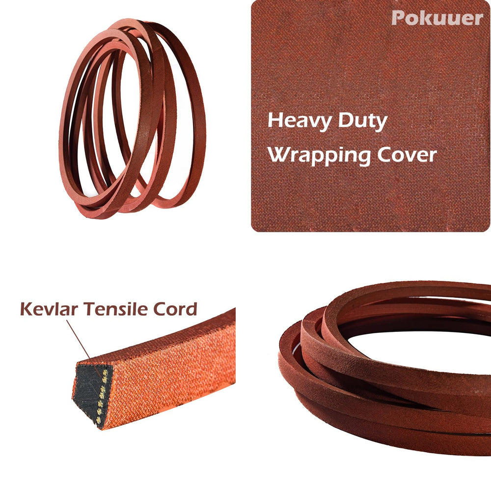 Pokuuer belt measured on scale showing 5/8" width and 196-1/4" length for accurate fit