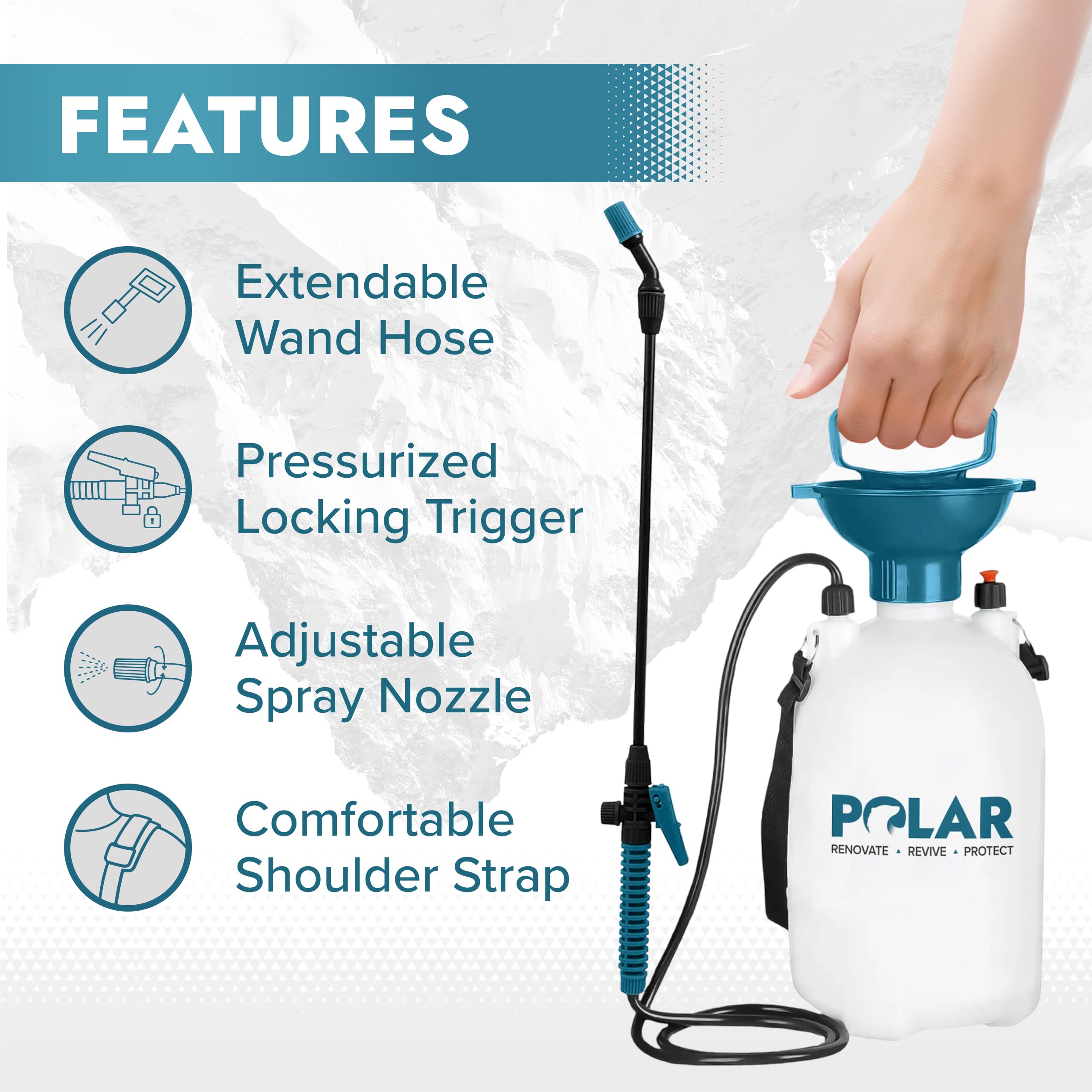 Polar Specialist Coatings extended wand reaching high plants for convenience