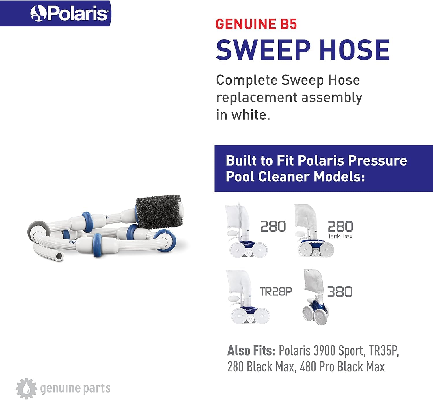 Polaris close-up of blue wear rings on B5 hose for reduced friction