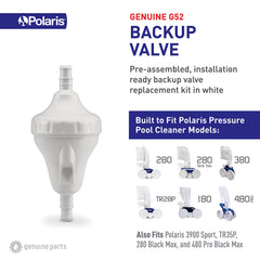 Polaris close-up of valve detail highlighting durable construction and leak prevention