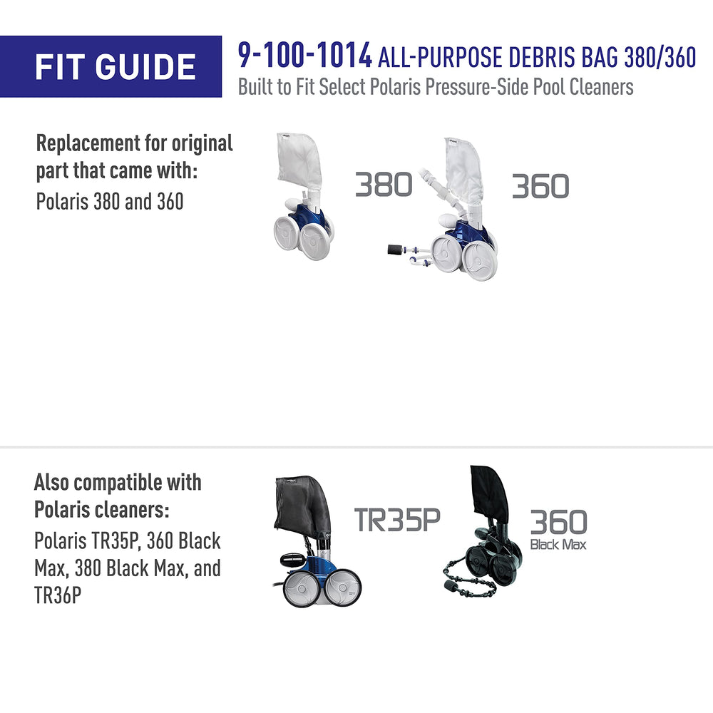 Polaris installed bag inside cleaner demonstrating proper fit and performance