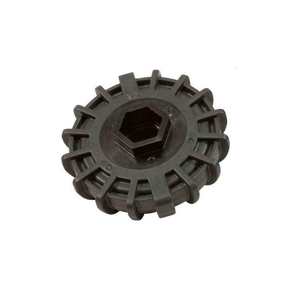 Polaris close-up of bristles texture showing durable plastic for thorough scrubbing