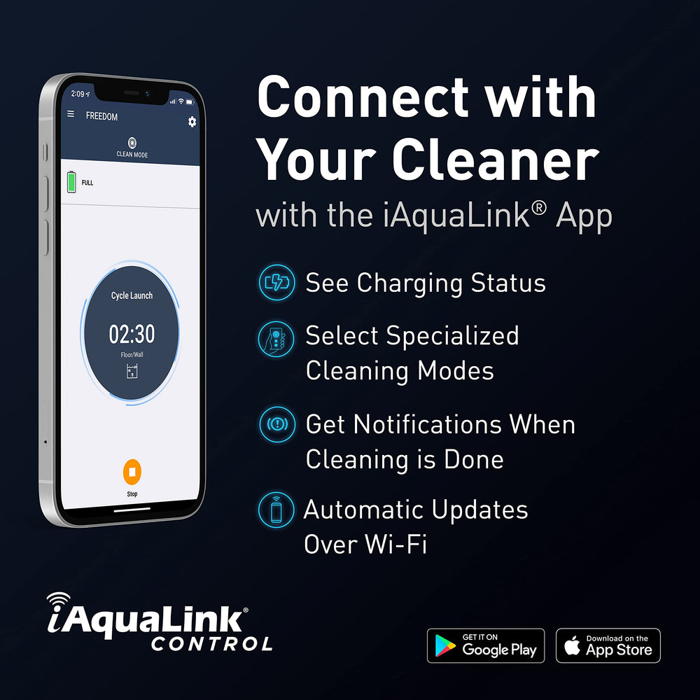 Polaris FREEDOM paired with iAquaLink app showing remote control convenience