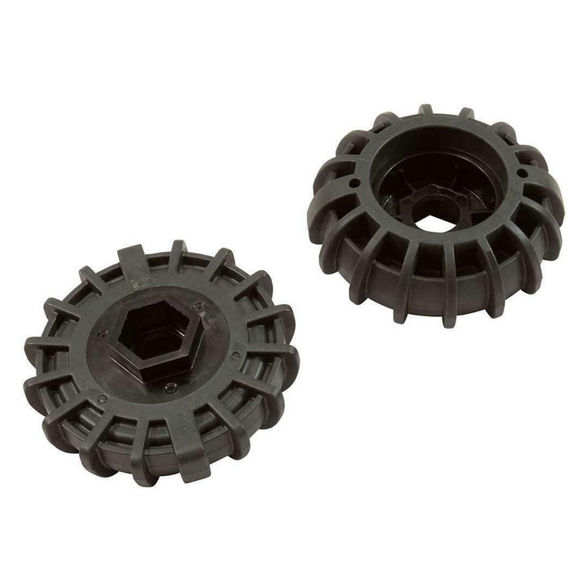 Polaris side brush 2-pack front view showing replacement parts and compatibility benefit