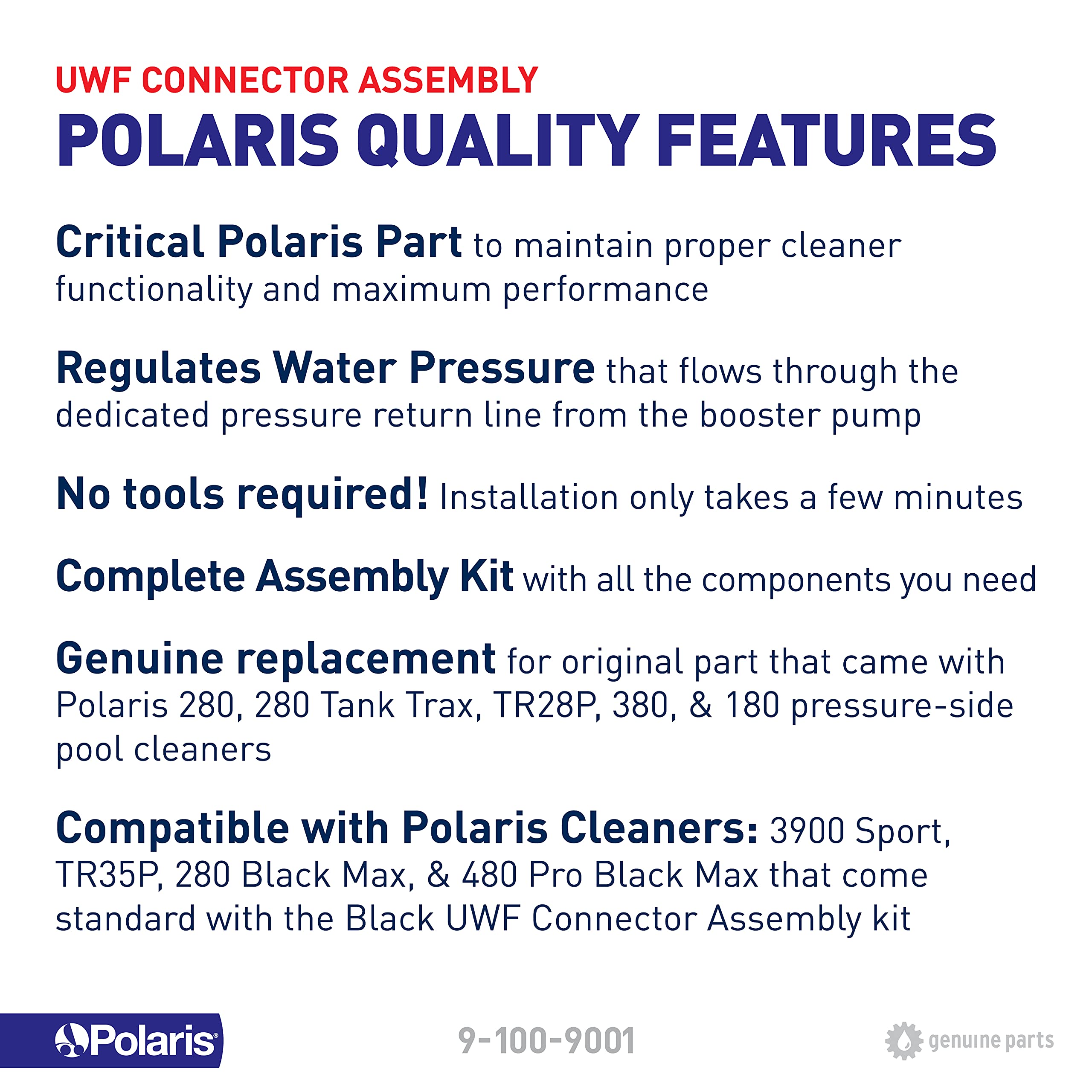 Polaris UWF connector hose attachment demo illustrating easy DIY installation and tight seal