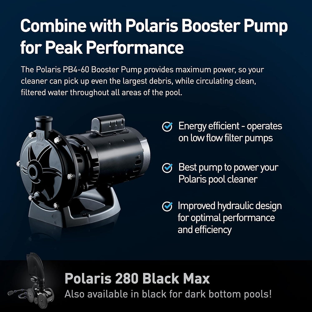 Polaris Vac-Sweep 280 large 2.25-inch inlet detail picking up big debris