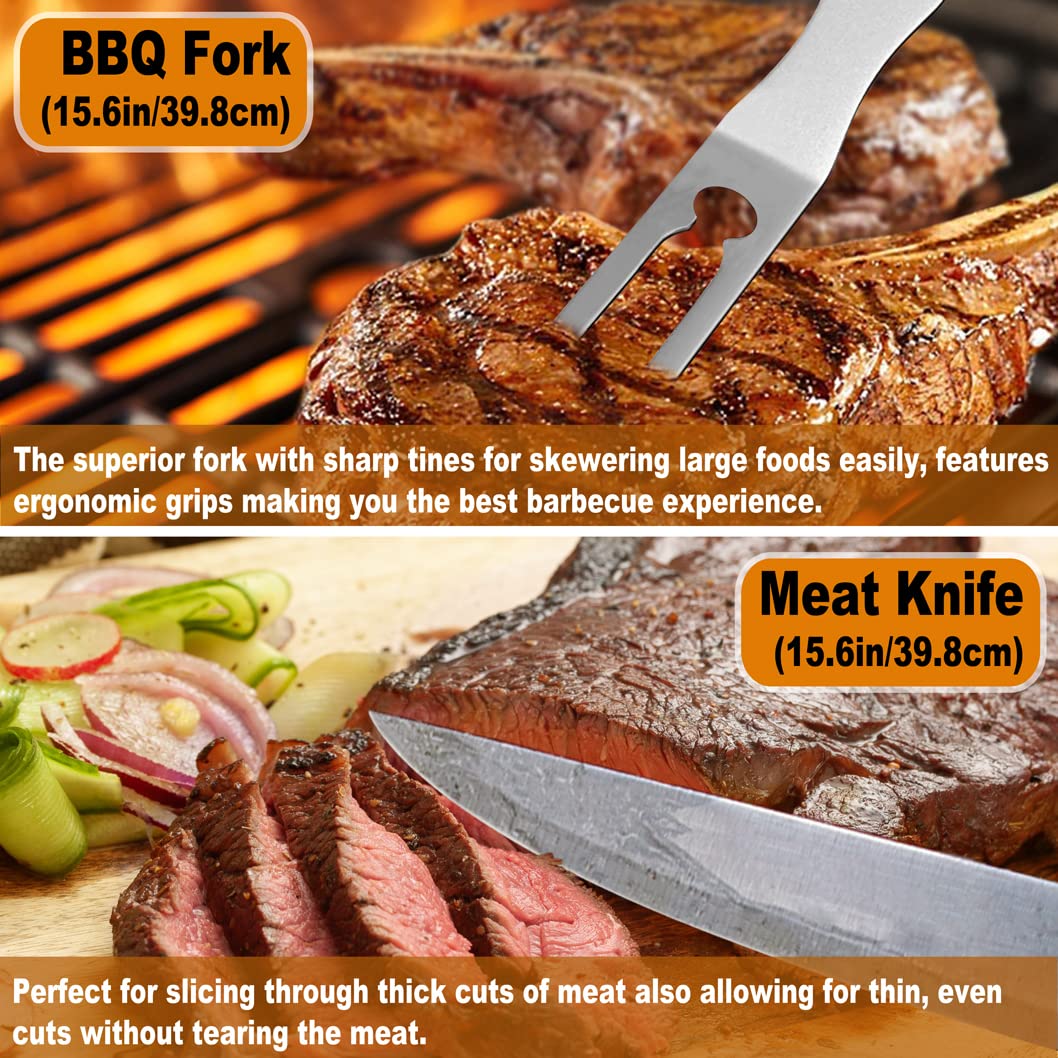 POLIGO cleaning brush with extra head showing efficient grill grate scrubbing