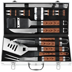 POLIGO aluminum case with organized grill tools for tidy storage and transport