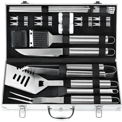 POLIGO open aluminum case showing organized stainless steel tools and tidy storage