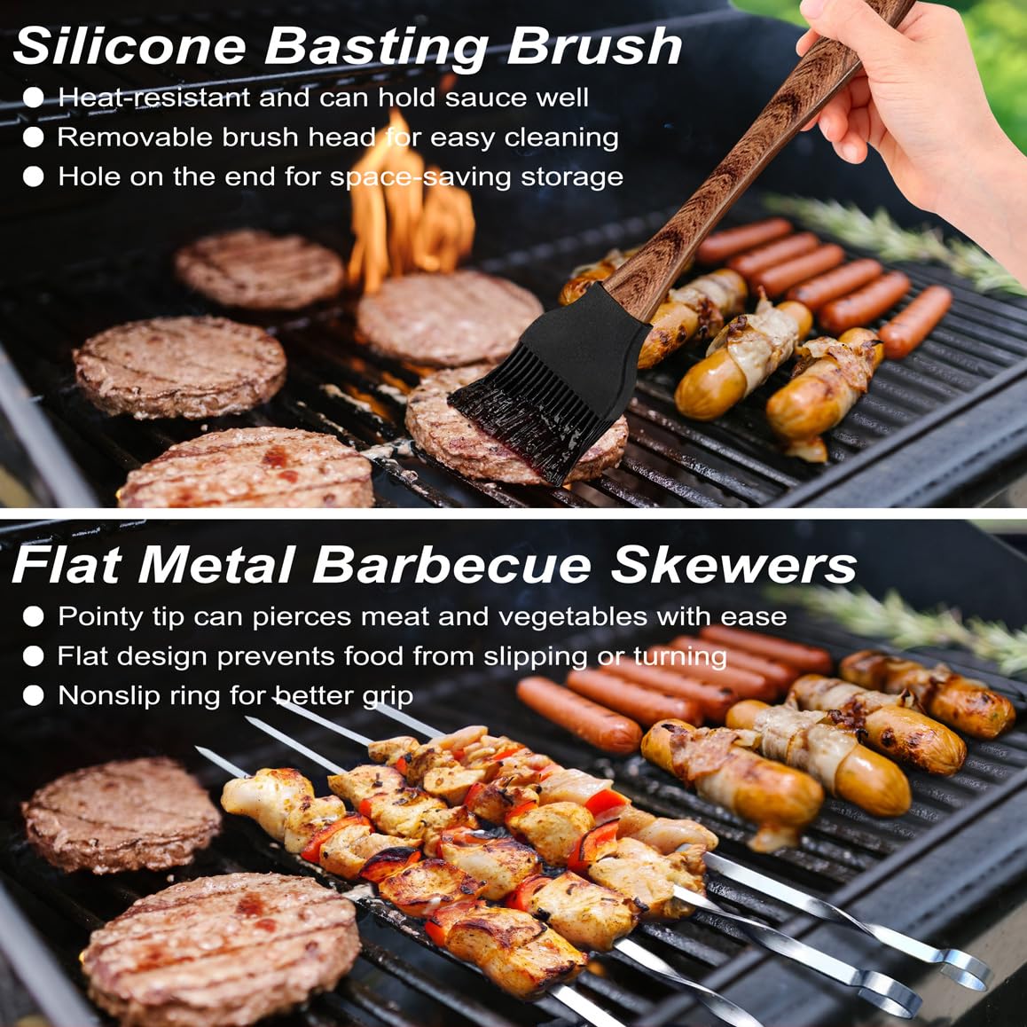 POLIGO grill brush with replaceable head for efficient grate cleaning