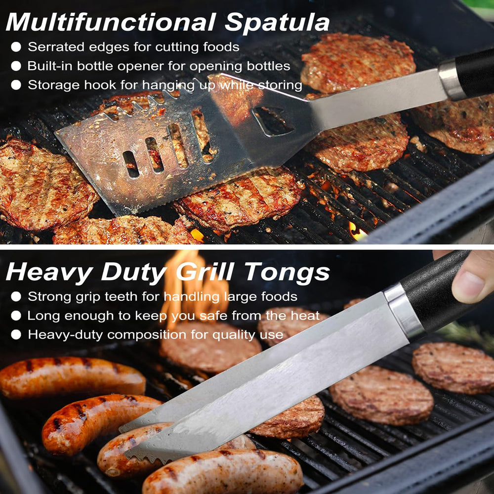 POLIGO tools in use on a backyard grill showing reliable control