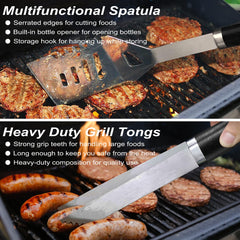 POLIGO tools in use on a backyard grill showing reliable control