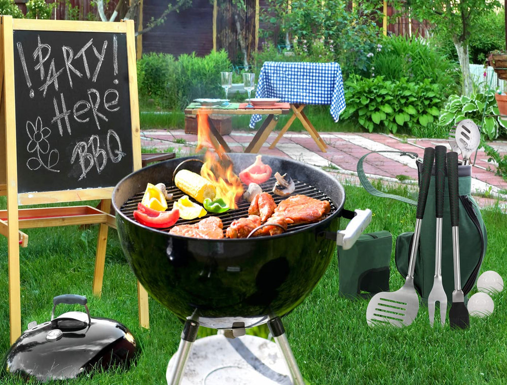 POLIGO lifestyle tailgate party scene showing themed set boosting event grilling enjoyment