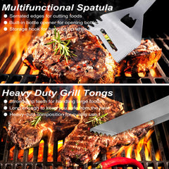 POLIGO digital meat thermometer reading temperature for safer grilling