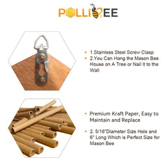POLLIBEE kraft paper tube ends visible, offering ideal nesting diameter