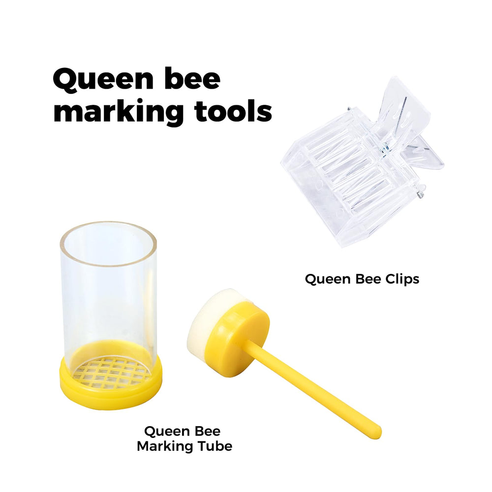 POLLIBEE transparent queen cage and improved marking tube for safe queen handling
