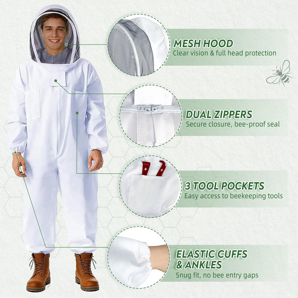 POLLIBEE smoker with fuel pouch demonstrating calm-inducing smoke for safer inspections