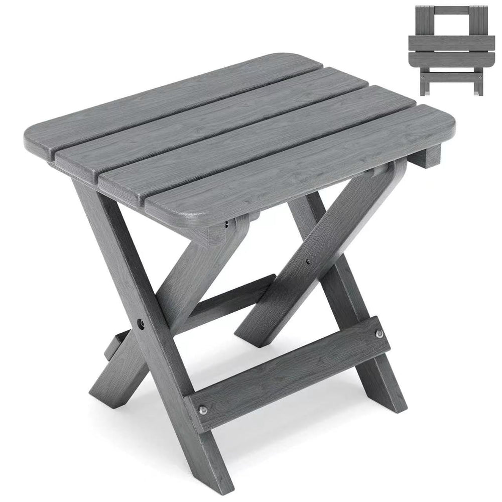 Polyhouz front view patio table showing compact design and benefit of space-saving