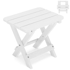 Polyhouz front view white patio table showing compact, stylish design benefit