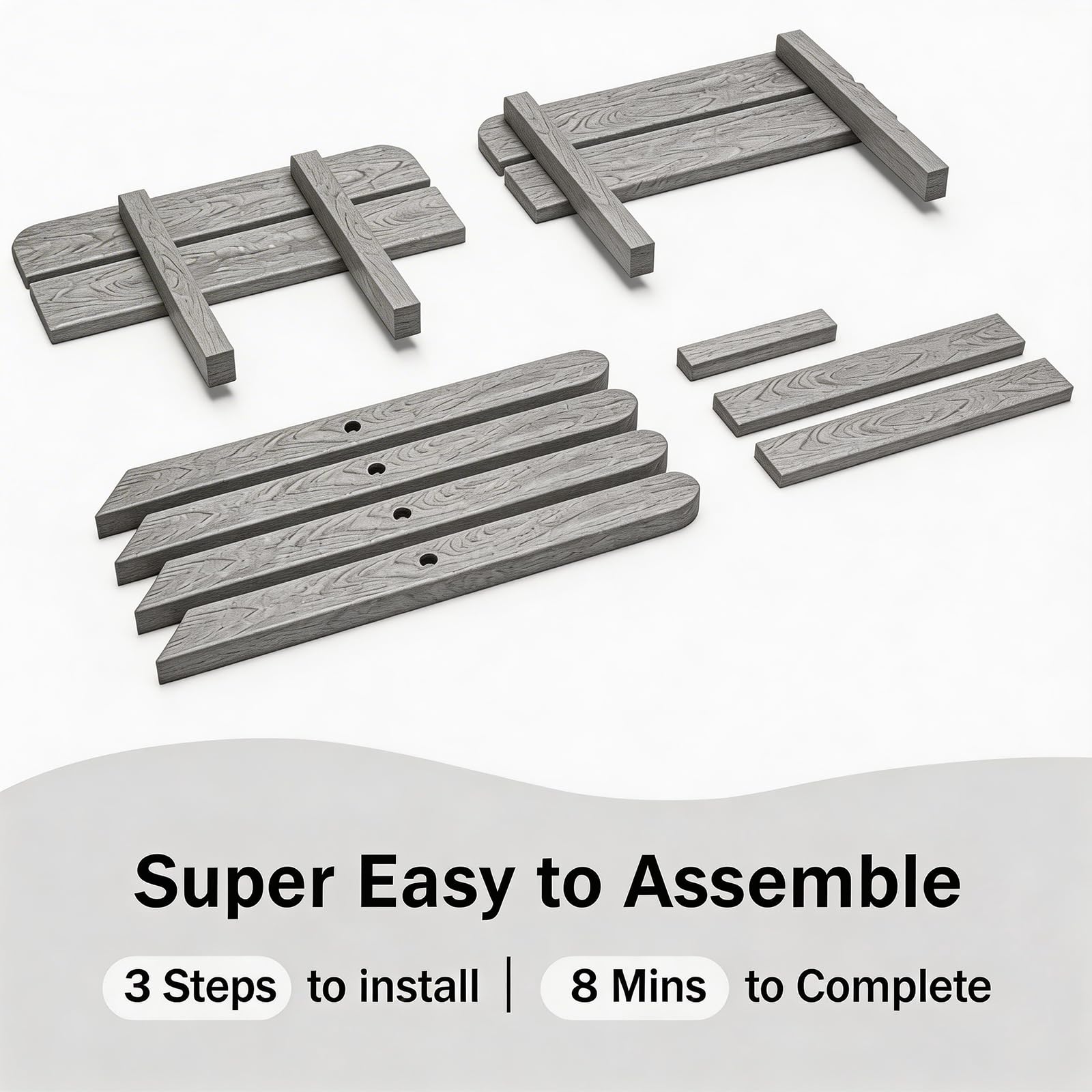 Polyhouz packaging and included hardware shows easy assembly and all parts included benefit